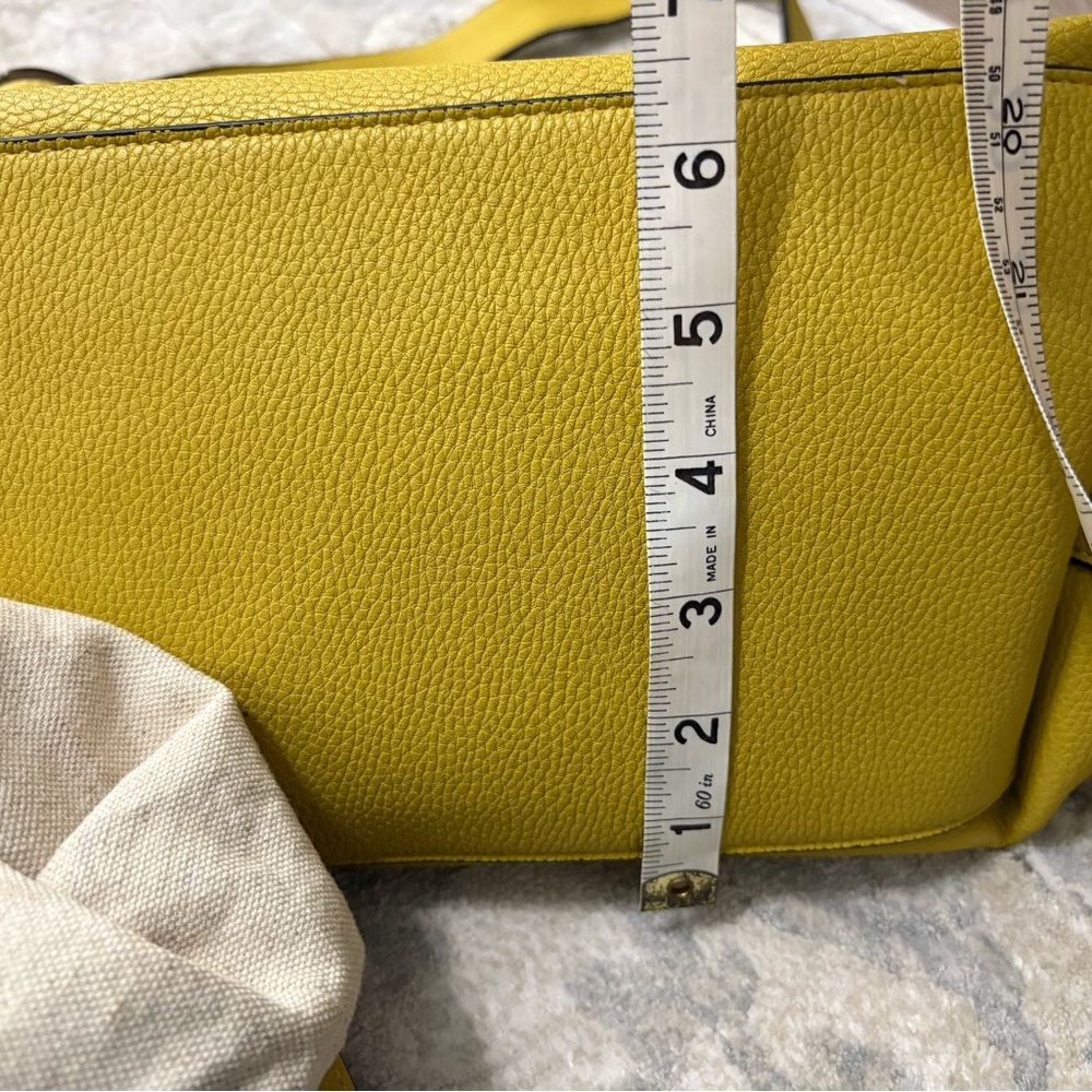 Yellow Leather Shoulder Bag - Picture 10 of 11
